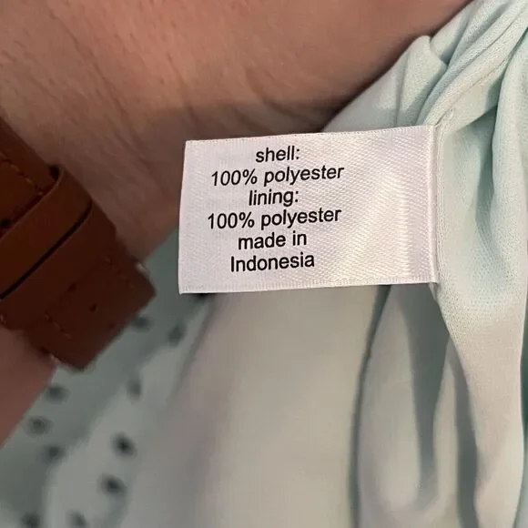 NWT Lane Bryant Faux Wrap Dress Size 16 Polka Dot Flirty Blue Midi Ruffle $90 - Picture 9 of 11